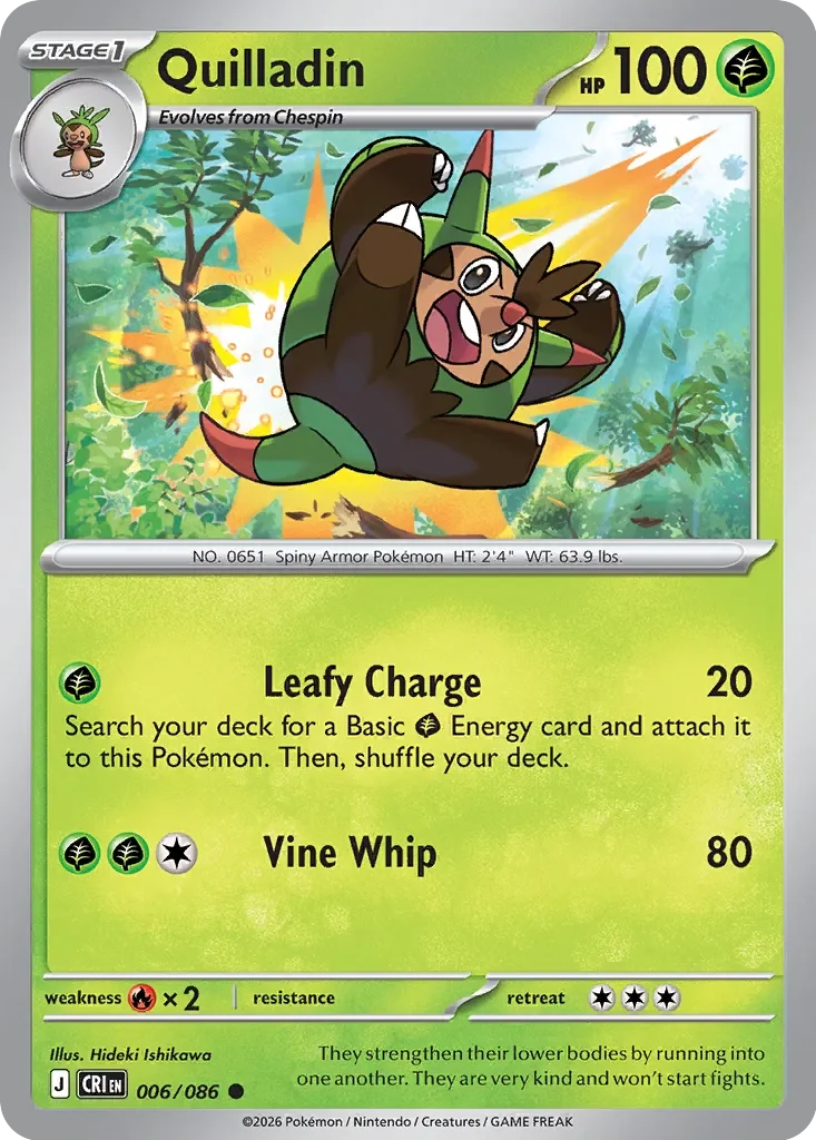CRI006/086 - Quilladin Reverse Holo