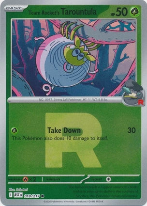 ASC018/217 - Team Rocket's Tarountula Rocket Reverse Holo