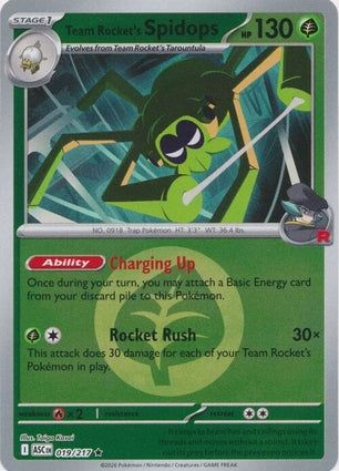 ASC019/217 - Team Rocket's Spidops Energy Reverse Holo