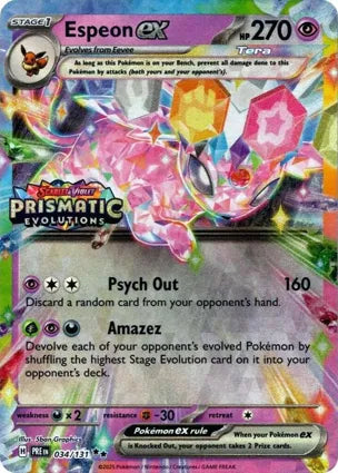 PRE034/131PES - Espeon ex Prismatic Evolutions Stamp