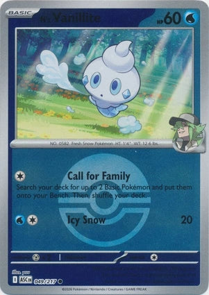 ASC049/217 - N's Vanillite Poke Ball Reverse Holo