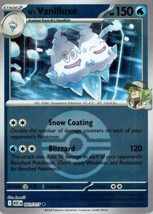 ASC051/217 - N's Vanilluxe Poke Ball Reverse Holo