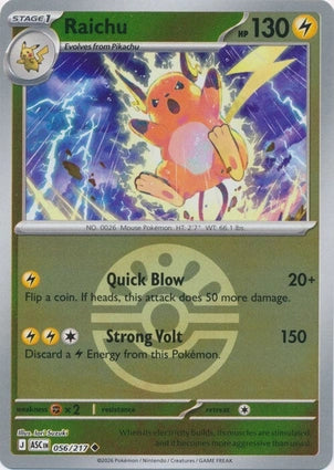 ASC056/217 - Raichu Friend Ball Reverse Holo
