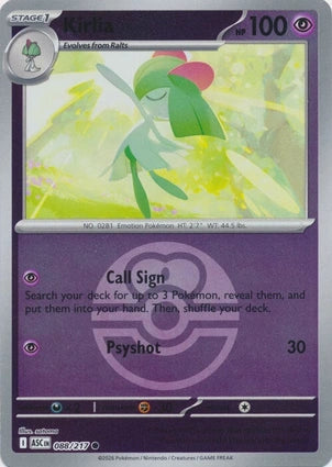 ASC088/217 - Kirlia Love Ball Reverse Holo