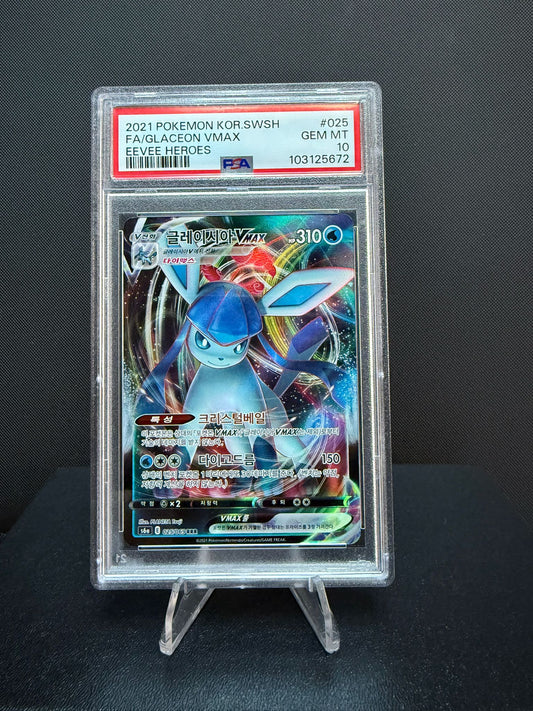 103125672 -  PSA 10 Korean Eevee Heroes Glaceon VMAX 025/069
