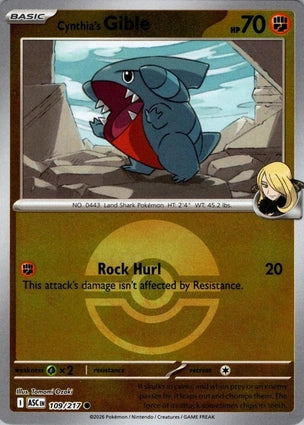 ASC109/217 - Cynthia's Gible Poke Ball Reverse Holo