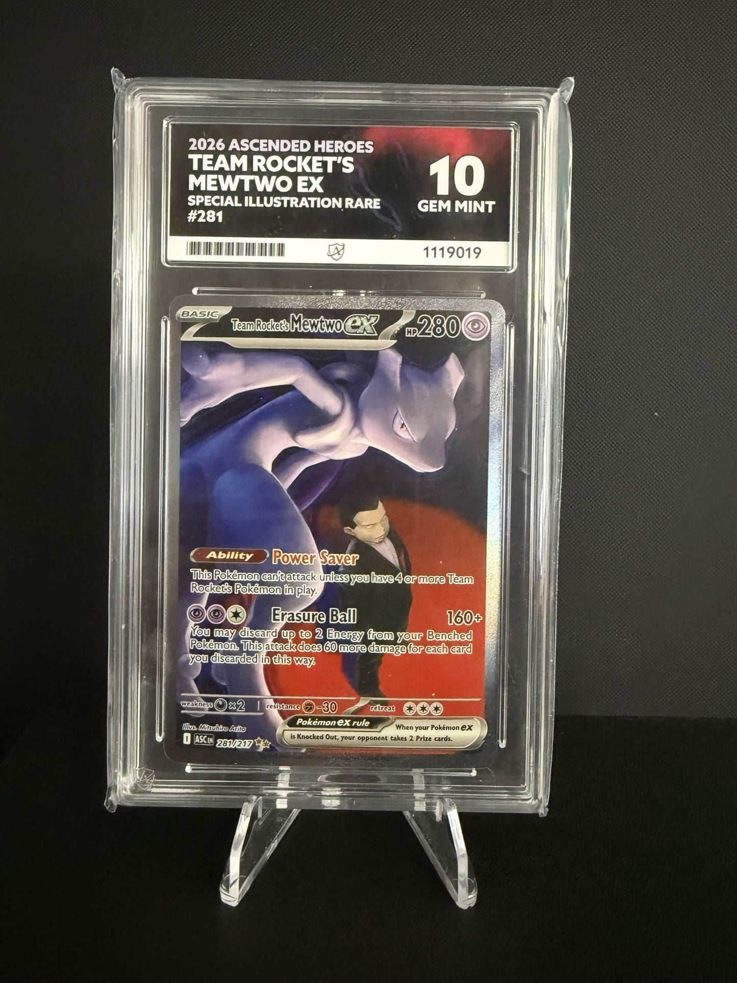 1119019 - ACE 10 English Ascended Heroes Team Rocket's Mewtwo EX 281/217