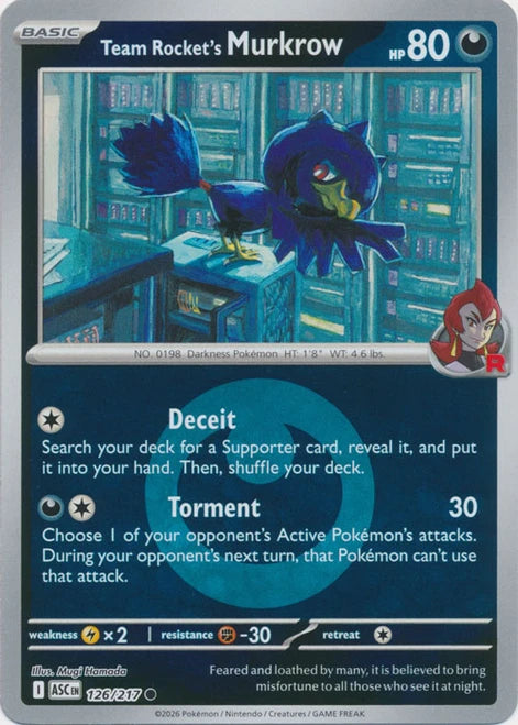 ASC126/217 - Team Rocket's Murkrow Energy Reverse Holo