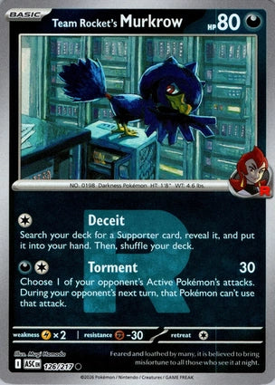 ASC126/217 - Team Rocket's Murkrow Rocket Reverse Holo