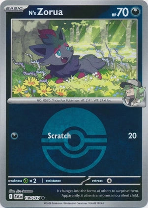 ASC136/217 - N's Zorua Poke Ball Reverse Holo