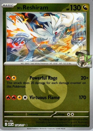 ASC154/217 - N's Reshiram Energy Reverse Holo