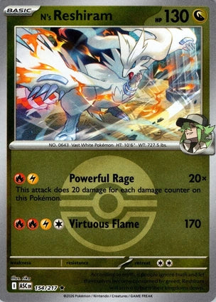 ASC154/217 - N's Reshiram Poke Ball Reverse Holo
