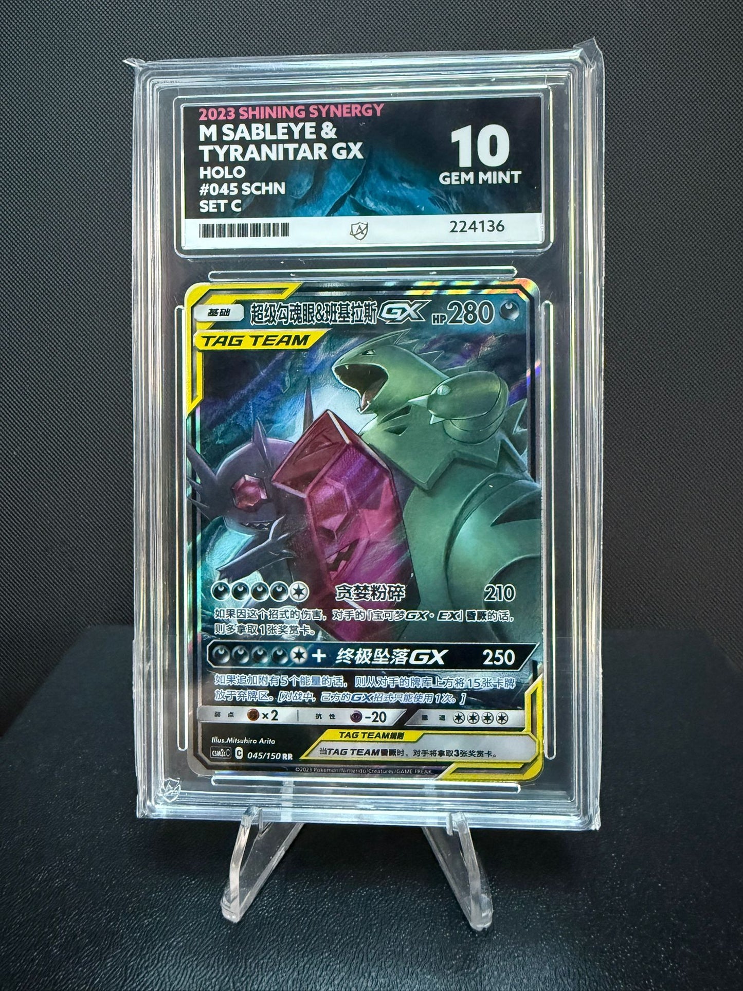 224136 - ACE 10 Chinese Shining Synergy M Sableye & Tyranitar GX 045/150