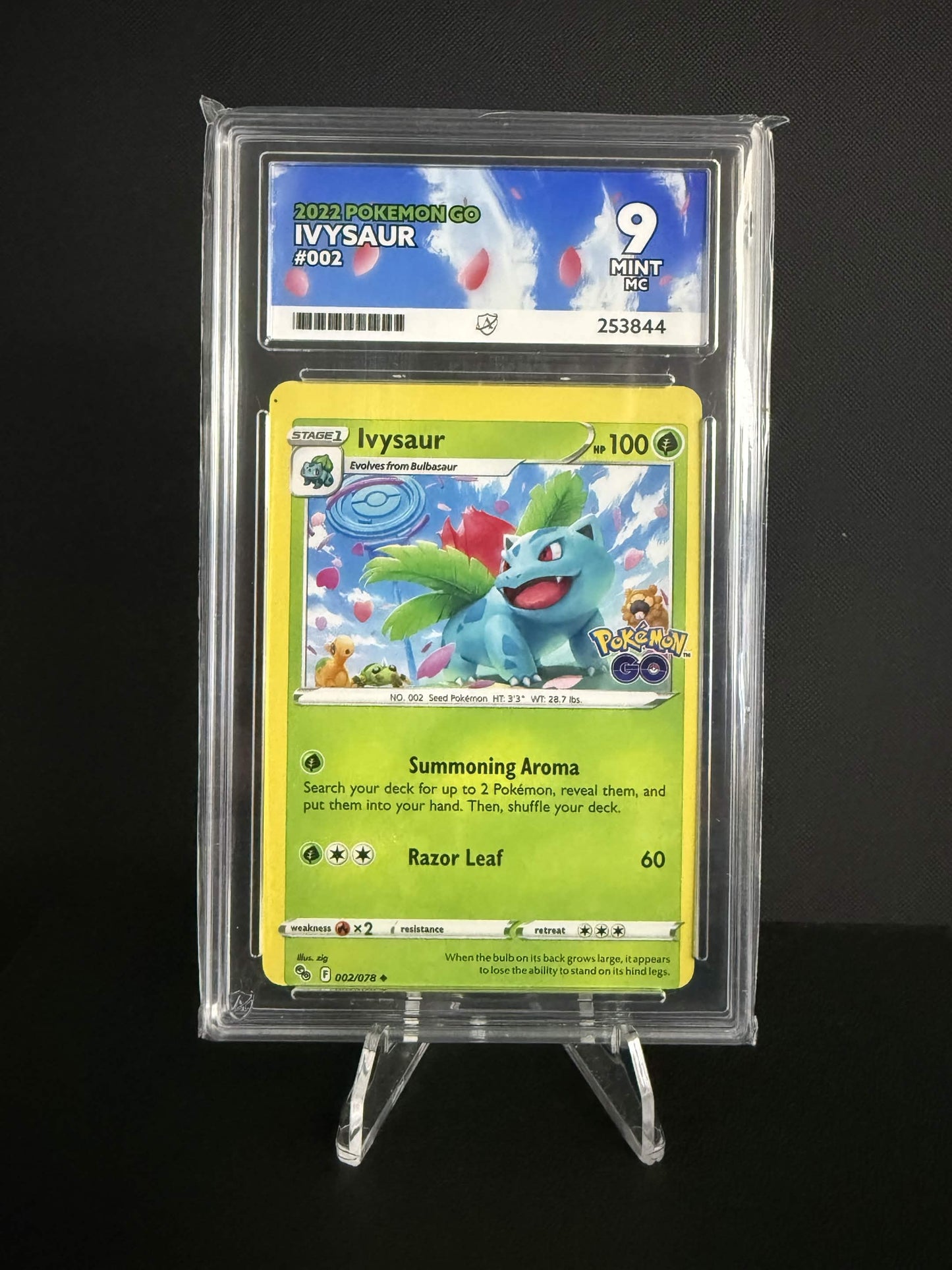 253844 - ACE 9 English Pokemon Go Ivysaur 002/078 Mint (Miscut)