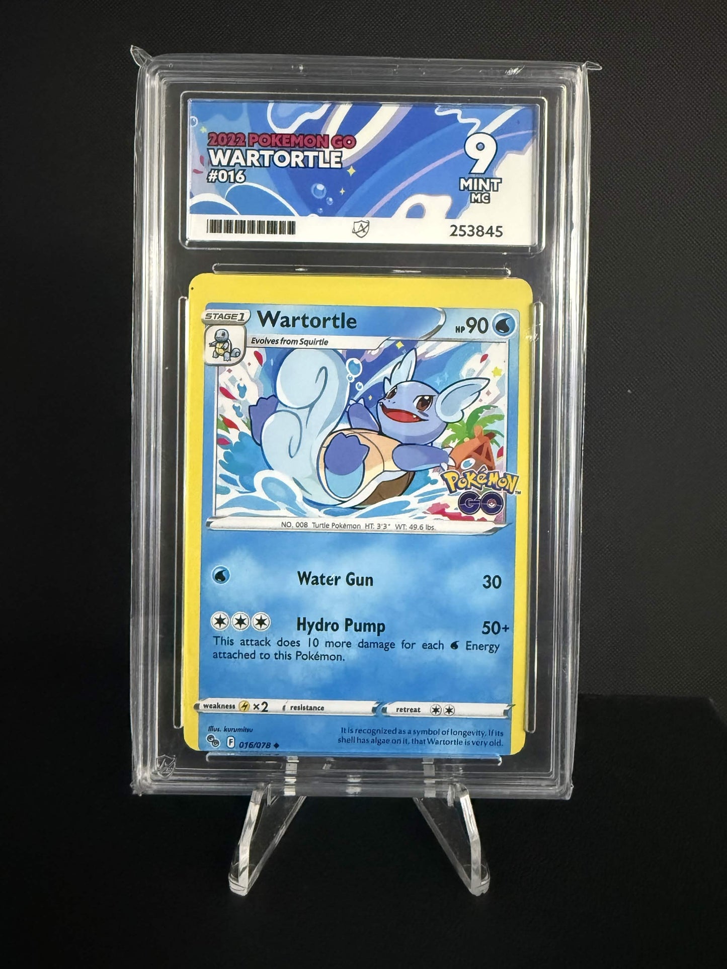 253845 - ACE 9 English Pokemon Go Wartortle 016/078 Mint (Miscut)