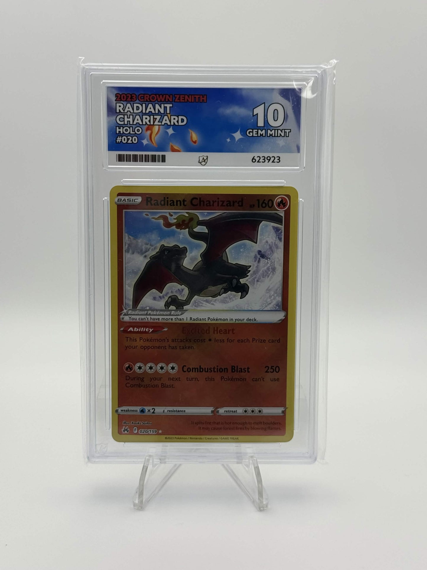 623923 - ACE 10 English Crown Zenith Radiant Charizard 020/159