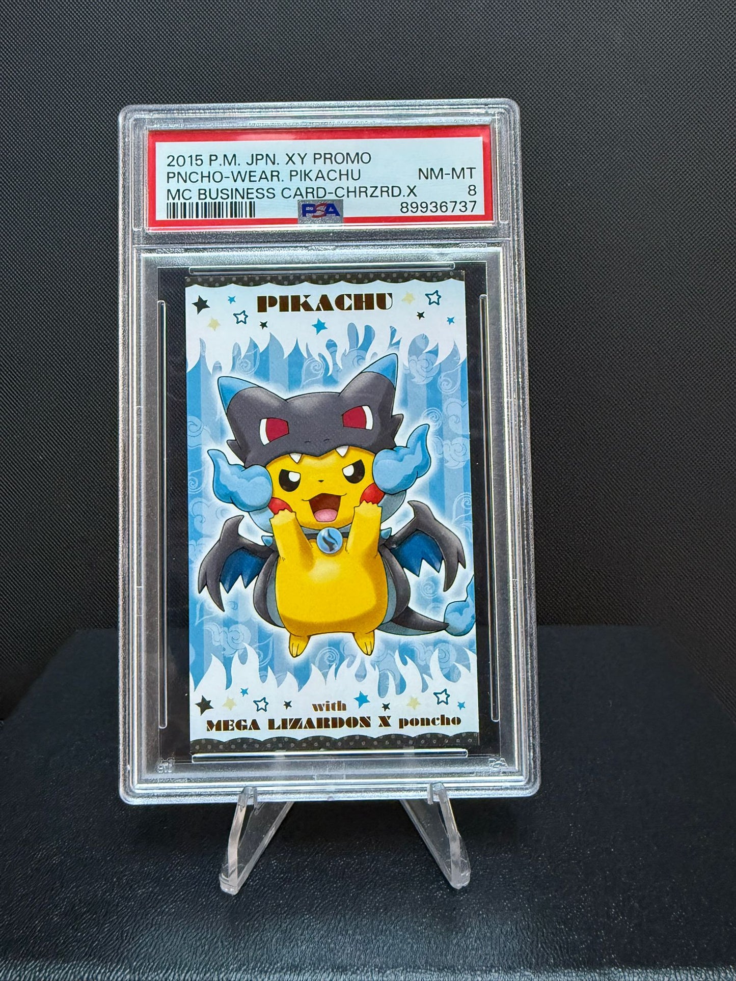 89936727 - PSA 8 2015 Poncho-Wearing Pikachu Charizard X MC Business Card