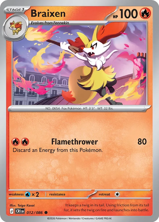 CRI012/086 - Braixen Reverse Holo