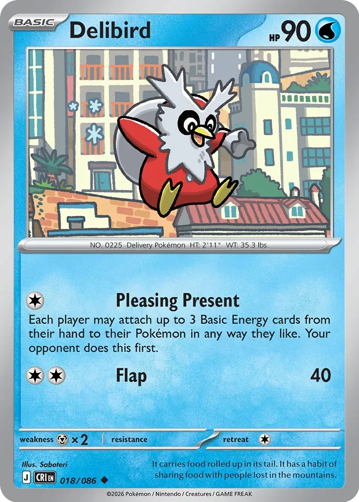 CRI018/086 - Delibird Reverse Holo