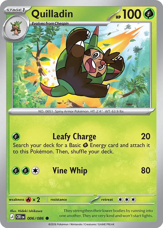 CRI006/086 - Quilladin Reverse Holo