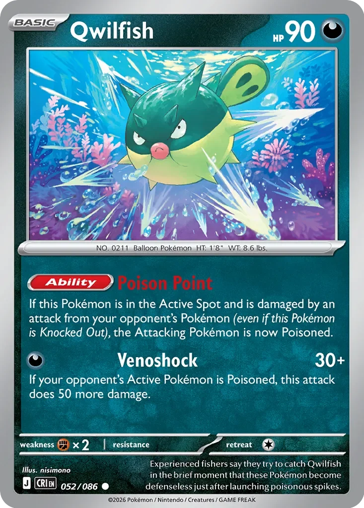 CRI052/086 - Qwilfish Reverse Holo