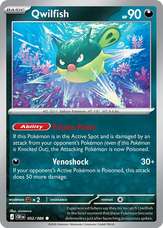 CRI052/086 - Qwilfish Reverse Holo
