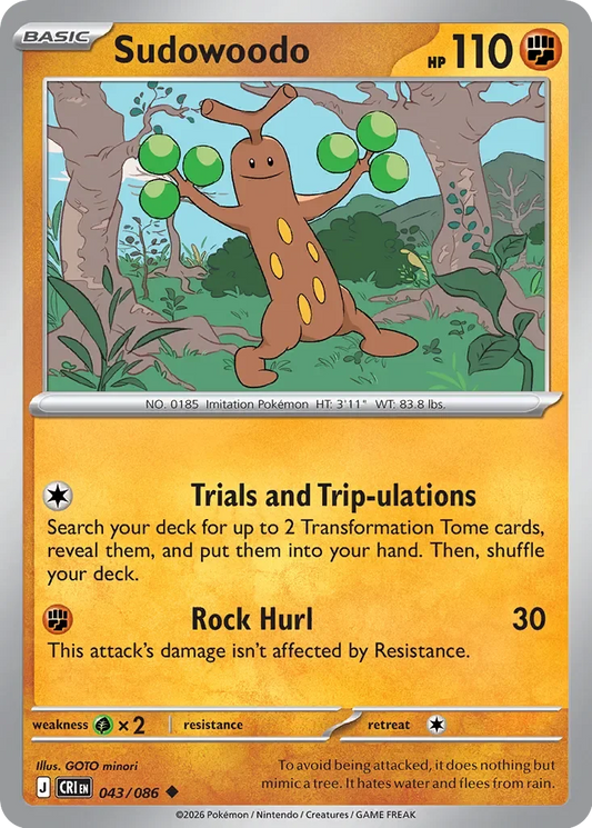 CRI043/086 - Sudowoodo Reverse Holo
