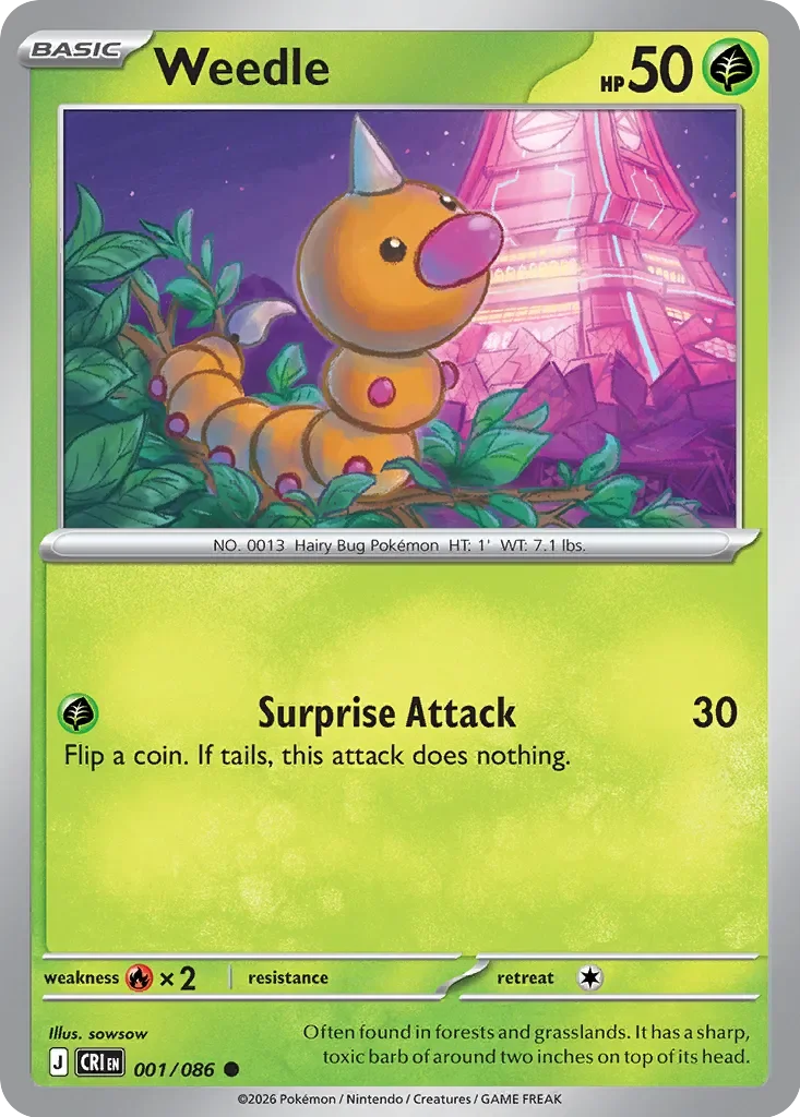 CRI001/086 - Weedle Reverse Holo