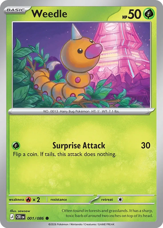 CRI001/086 - Weedle Reverse Holo