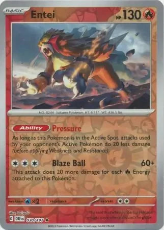 OBF030/197 - Entei Reverse Holo